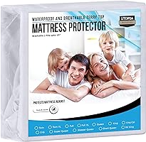 Utopia Bedding Waterproof Mattress Protector Twin Size, Premium Terry Mattress Cover 200 GSM, Breathable, Fitted Style...